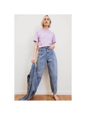 Lee x H&M Collab High Rise Mom Tapered Jeans Relaxed Baloon Medium Wash Sz 6